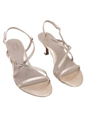 Naturalizer Womens Porter Strappy Block Heel Sandals Champagne Gold Size 8W